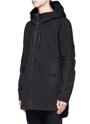 Front View - Click To Enlarge - DEVOA - Cotton ripstop hooded coat