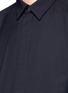 Detail View - Click To Enlarge - DEVOA - Zip front wool hopsack shirt