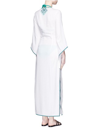 Back View - Click To Enlarge - TALITHA - 'Talitha' embroidery tassel lace-up maxi dress