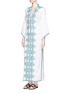 Figure View - Click To Enlarge - TALITHA - 'Talitha' embroidery tassel lace-up maxi dress