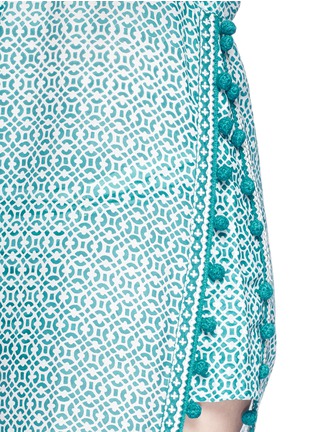 Detail View - Click To Enlarge - TALITHA - 'Moroccan Jaya' print pompom cotton-silk drawstring maxi dress