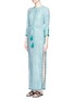 Front View - Click To Enlarge - TALITHA - 'Moroccan Jaya' print pompom cotton-silk drawstring maxi dress