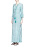Figure View - Click To Enlarge - TALITHA - 'Moroccan Jaya' print pompom cotton-silk drawstring maxi dress