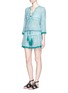 Figure View - Click To Enlarge - TALITHA - 'Moroccan Shayla' print pompom cotton-silk drawstring tunic dress