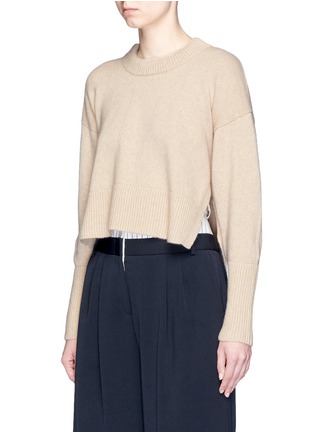 Front View - Click To Enlarge - KHAITE - 'Renee' open back cropped cashmere sweater