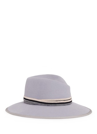 Main View - Click To Enlarge - MAISON MICHEL - 'Virginie' beaded ribbon rabbit furfelt fedora hat
