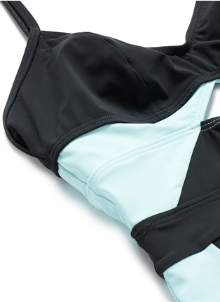 Detail View - Click To Enlarge - FLAGPOLE SWIM - 'Joellen' cutout colourblock one-piece swimsuit