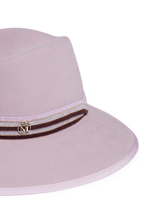 Detail View - Click To Enlarge - MAISON MICHEL - 'Kate' beaded knit ribbon furfelt fedora hat