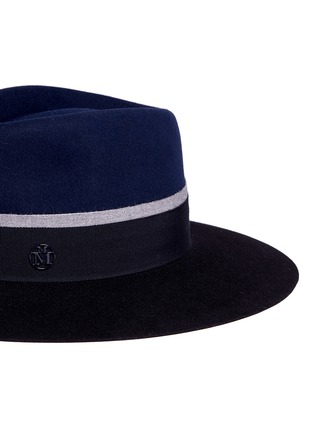 Detail View - Click To Enlarge - MAISON MICHEL - 'Charles' colourblock rabbit furfelt fedora hat