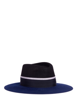 Main View - Click To Enlarge - MAISON MICHEL - 'Charles' colourblock rabbit furfelt fedora hat
