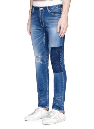 Front View - Click To Enlarge - FDMTL - Palm tree patch distressed skinny jeans