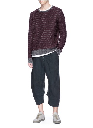 Figure View - Click To Enlarge - BY WALID - 'Michael' stitch seam cropped linen pants