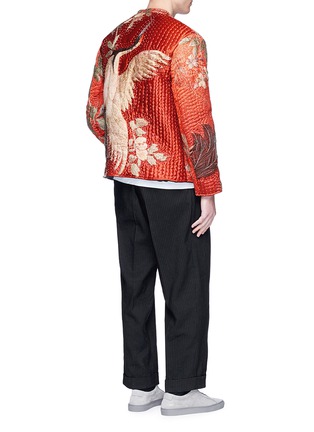 Figure View - Click To Enlarge - BY WALID - Floral embroidered silk satin bomber jacket