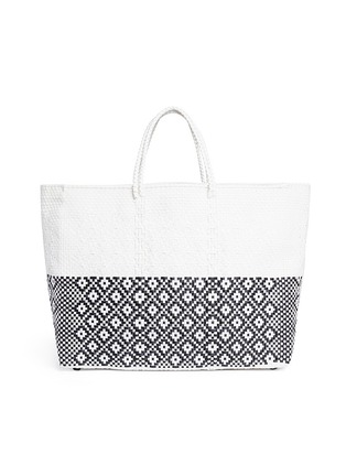 Main View - Click To Enlarge - TRUSS - LARGE HALF DIPPED GEOMETRIC WOVEN PVC TOTE
