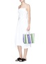 Figure View - Click To Enlarge - TRUSS - SMALL STRIPE WOVEN PVC CROSSBODY TOTE