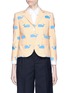 Main View - Click To Enlarge - THOM BROWNE  - Whale embroidered stripe seersucker blazer