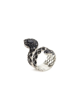 Figure View - Click To Enlarge - JOHN HARDY - Diamond onyx sapphire cobra coil ring