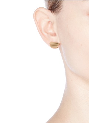 Figure View - Click To Enlarge - MICHELLE CAMPBELL - 'Raft' 14k gold plated stripe earrings