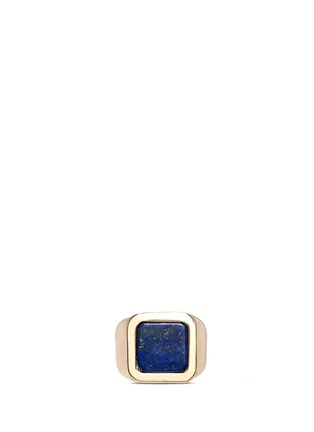 Main View - Click To Enlarge - MICHELLE CAMPBELL - 'Signet' marble stone 14k gold plated ring