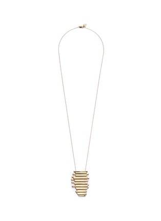 Main View - Click To Enlarge - MICHELLE CAMPBELL - 'Raft' large 14k gold plated stripe pendant necklace