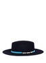 Figure View - Click To Enlarge - SENSI STUDIO - Suede band pearlescent beaded wool boater hat
