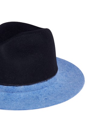 Detail View - Click To Enlarge - SENSI STUDIO - Colourblock wool felt fedora hat