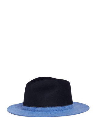 Figure View - Click To Enlarge - SENSI STUDIO - Colourblock wool felt fedora hat