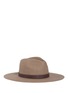 Main View - Click To Enlarge - SENSI STUDIO - 'Classic Long Brim' leather band wool felt hat