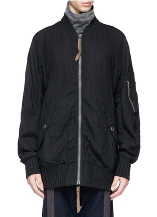 Main View - Click To Enlarge - ZIGGY CHEN - Wool blend twill bomber jacket