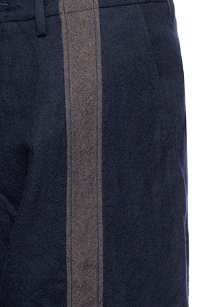 Detail View - Click To Enlarge - ZIGGY CHEN - Drop crotch contrast trim wool pants