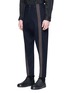 Front View - Click To Enlarge - ZIGGY CHEN - Drop crotch contrast trim wool pants