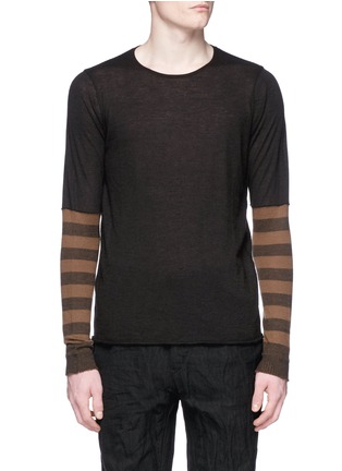 Main View - Click To Enlarge - ZIGGY CHEN - Stripe sleeve cashmere sweater