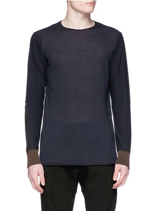Main View - Click To Enlarge - ZIGGY CHEN - Elbow dart cashmere sweater
