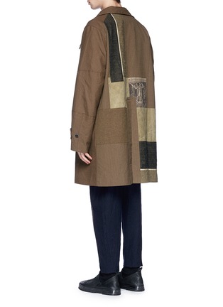Back View - Click To Enlarge - ZIGGY CHEN - Graphic patchwork oversized twill coat