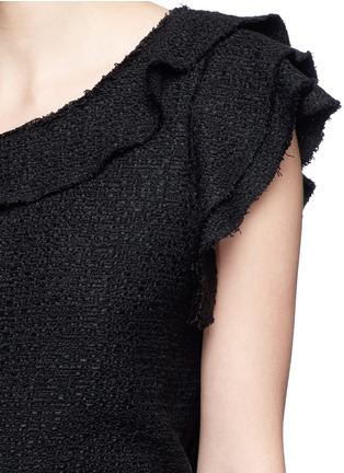 Detail View - Click To Enlarge - PROENZA SCHOULER - Ruffle one-shoulder tweed cropped top