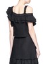 Back View - Click To Enlarge - PROENZA SCHOULER - Ruffle one-shoulder tweed cropped top