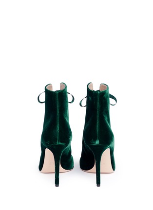 Back View - Click To Enlarge - GIANVITO ROSSI - 'Marie' lace-up velvet boots