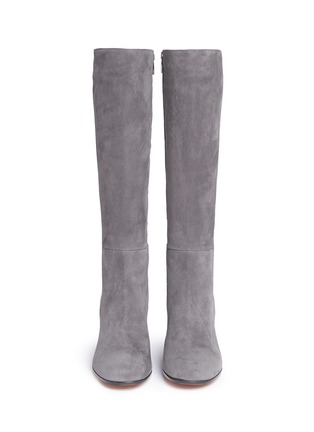 Front View - Click To Enlarge - GIANVITO ROSSI - 'Milton' knee high suede boots
