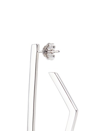 Detail View - Click To Enlarge - W. BRITT - 'Hoop Link' silver angular hoop earrings
