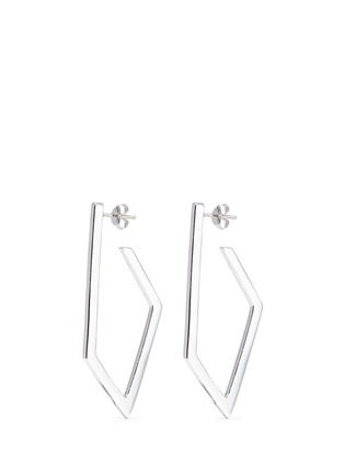 Main View - Click To Enlarge - W. BRITT - 'Hoop Link' silver angular hoop earrings