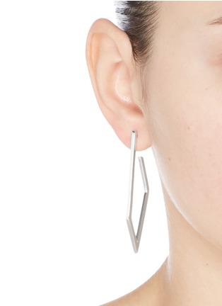 Figure View - Click To Enlarge - W. BRITT - 'Hoop Link' silver angular hoop earrings