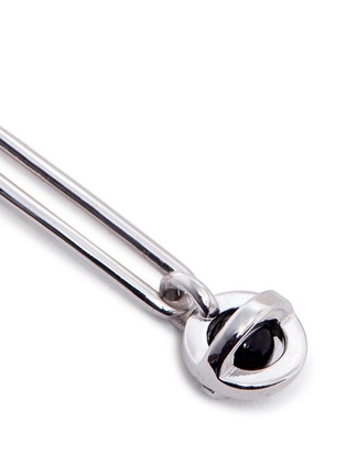 Detail View - Click To Enlarge - W. BRITT - 'Cross Link Mini Dangle' onyx drop earrings