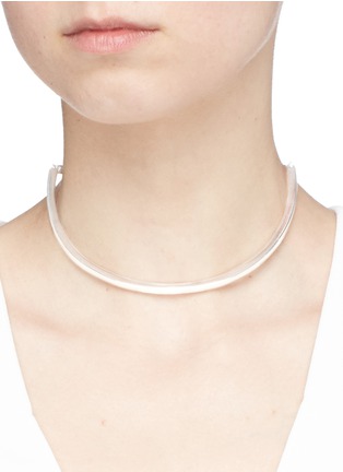 Figure View - Click To Enlarge - W. BRITT - 'On The Side' white silver bar chain choker