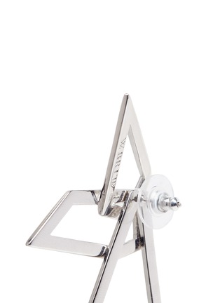 Detail View - Click To Enlarge - W. BRITT - 'Interlocking Angle' silver angular hoop earrings