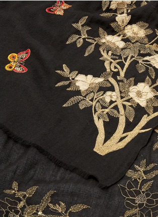 Detail View - Click To Enlarge - JANAVI - 'Enchanted Forest' garden embellished cashmere scarf