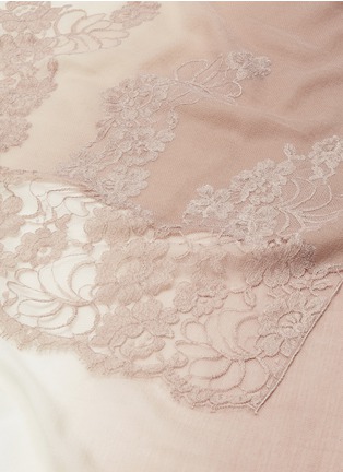 Detail View - Click To Enlarge - JANAVI - French vintage Chantilly lace appliqué cashmere-wool scarf
