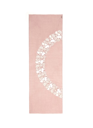 Main View - Click To Enlarge - JANAVI - French vintage circular lace appliqué embroidered cashmere scarf