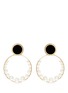 Main View - Click To Enlarge - ANTON HEUNIS - Swarovski pearl detachable hoop disc earrings