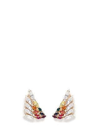 Main View - Click To Enlarge - ANTON HEUNIS - Swarovski crystal rainbow wing earrings