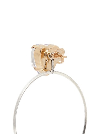 Detail View - Click To Enlarge - ANTON HEUNIS - Crystal heart and lips detachable hoop earrings